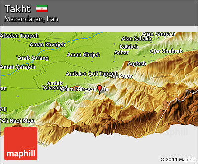 Physical Panoramic Map of Takht