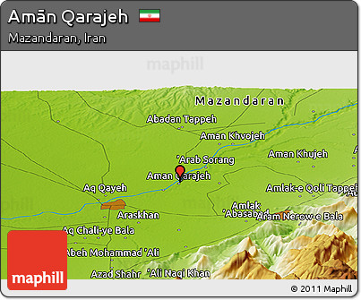 Physical Panoramic Map of Amān Qarajeh