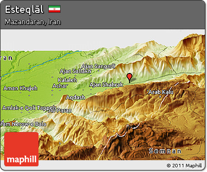 Physical Panoramic Map of Esteqlāl