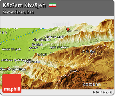 Physical Panoramic Map of Kāz̧em Khvājeh