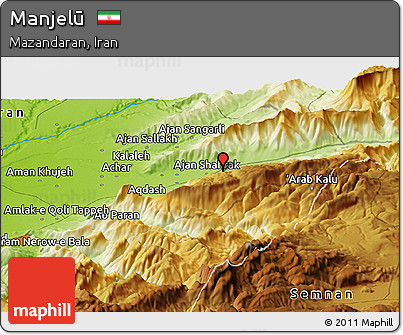 Physical Panoramic Map of Manjelū