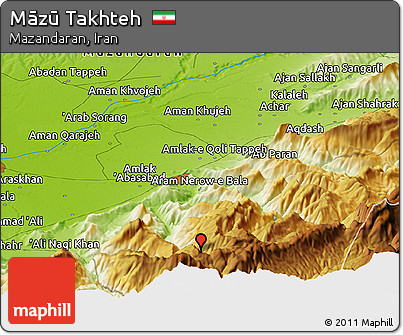 Physical Panoramic Map of Māzū Takhteh