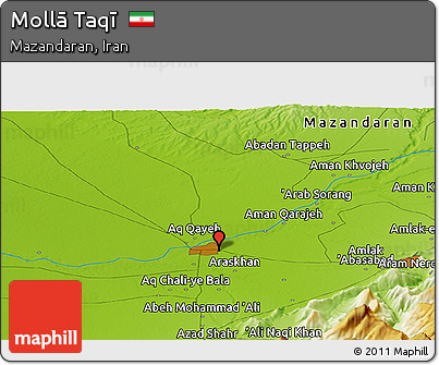 Physical Panoramic Map of Mollā Taqī