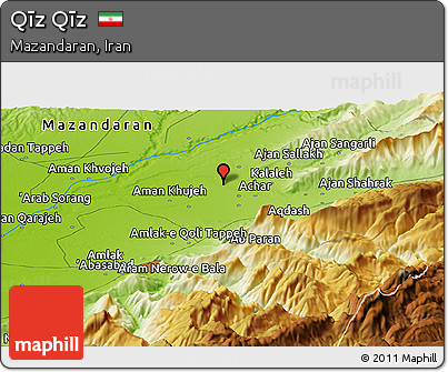 Physical Panoramic Map of Qīz Qīz