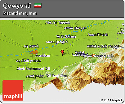 Physical Panoramic Map of Qowyonlī