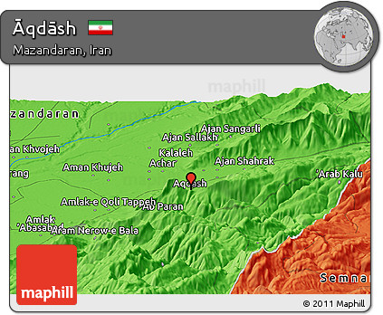 Political Panoramic Map of Āqdāsh