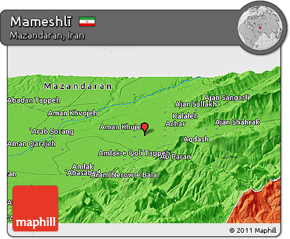 Political Panoramic Map of Mameshlī