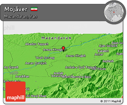 Political Panoramic Map of Mojāver