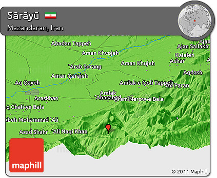 Political Panoramic Map of Sārāyū