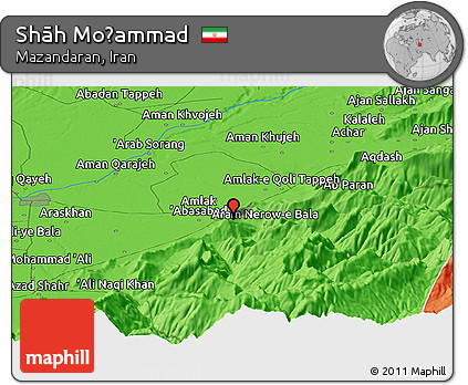 Political Panoramic Map of Shāh Moḩammad