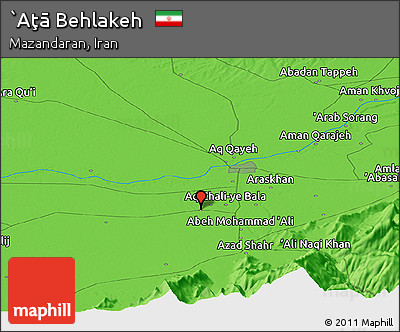 Political Panoramic Map of `Aţā Behlakeh