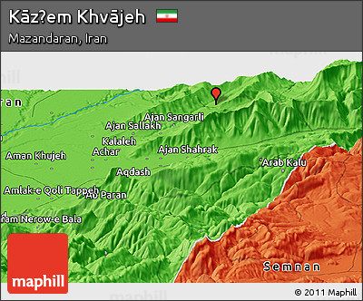Political Panoramic Map of Kāz̧em Khvājeh