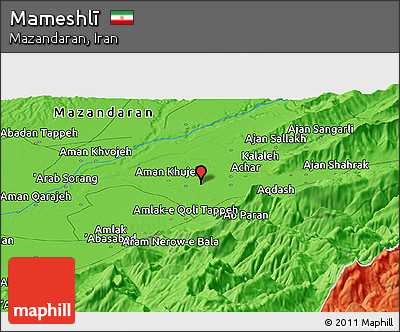 Political Panoramic Map of Mameshlī