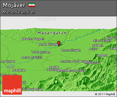 Political Panoramic Map of Mojāver