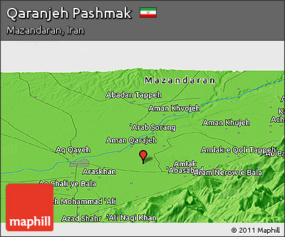 Political Panoramic Map of Qaranjeh Pashmak