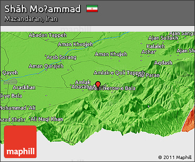 Political Panoramic Map of Shāh Moḩammad