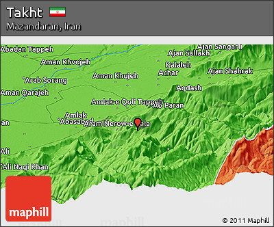 Political Panoramic Map of Takht