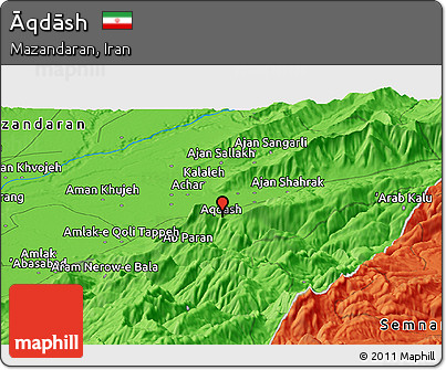 Political Panoramic Map of Āqdāsh