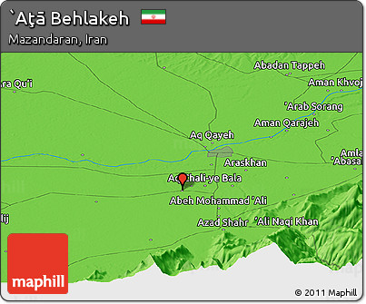 Political Panoramic Map of `Aţā Behlakeh