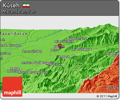 Political Panoramic Map of Kūseh