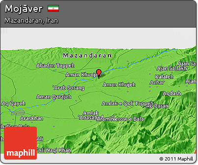Political Panoramic Map of Mojāver