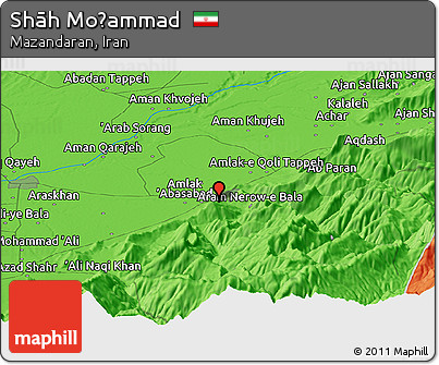 Political Panoramic Map of Shāh Moḩammad