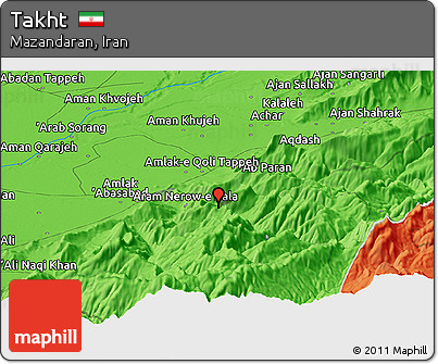Political Panoramic Map of Takht
