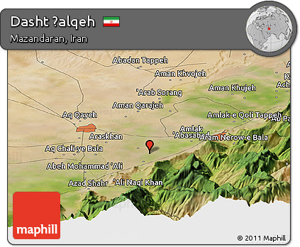 Satellite Panoramic Map of Dasht Ḩalqeh