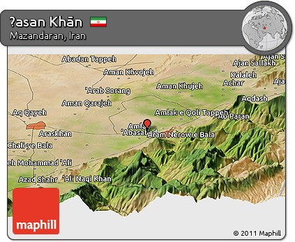 Satellite Panoramic Map of Ḩasan Khān