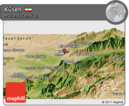 Satellite Panoramic Map of Kūseh