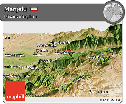 Satellite Panoramic Map of Manjelū