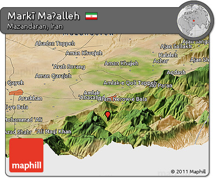 Satellite Panoramic Map of Markī Maḩalleh
