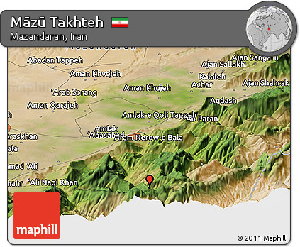 Satellite Panoramic Map of Māzū Takhteh