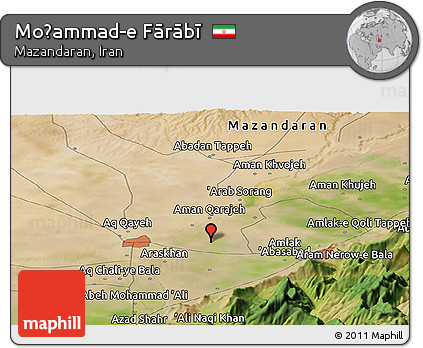 Satellite Panoramic Map of Moḩammad-e Fārābī