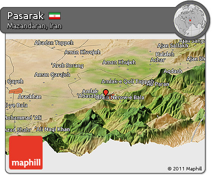 Satellite Panoramic Map of Pasarak