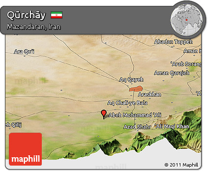 Satellite Panoramic Map of Qūrchāy