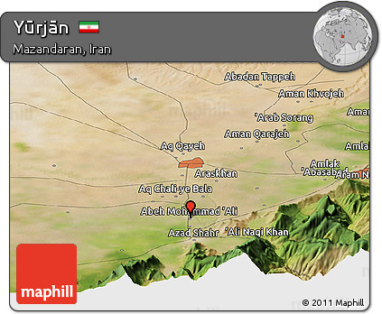 Satellite Panoramic Map of Yūrjān