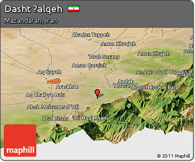 Satellite Panoramic Map of Dasht Ḩalqeh