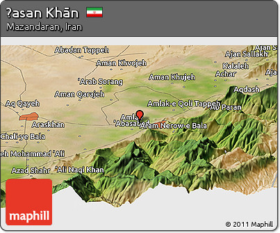 Satellite Panoramic Map of Ḩasan Khān
