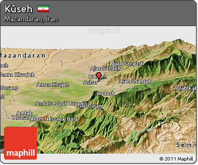 Satellite Panoramic Map of Kūseh