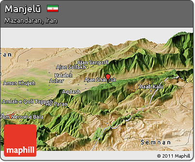 Satellite Panoramic Map of Manjelū