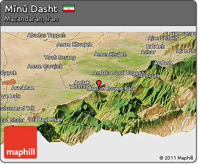 Satellite Panoramic Map of Mīnū Dasht