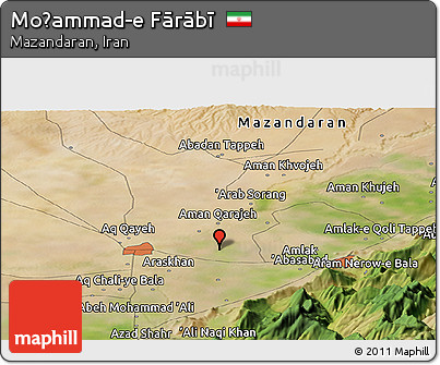 Satellite Panoramic Map of Moḩammad-e Fārābī