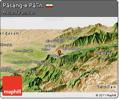 Satellite Panoramic Map of Pāsang-e Pā'īn
