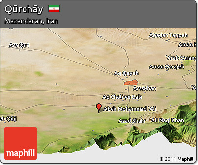 Satellite Panoramic Map of Qūrchāy