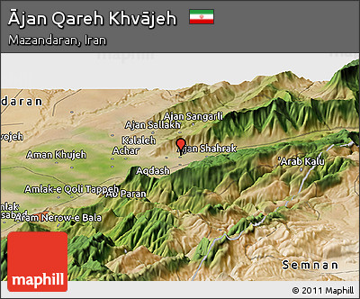 Satellite Panoramic Map of Ājan Qareh Khvājeh