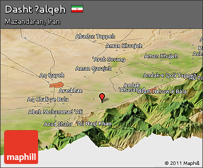 Satellite Panoramic Map of Dasht Ḩalqeh