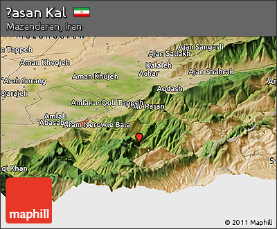 Satellite Panoramic Map of Ḩasan Kal