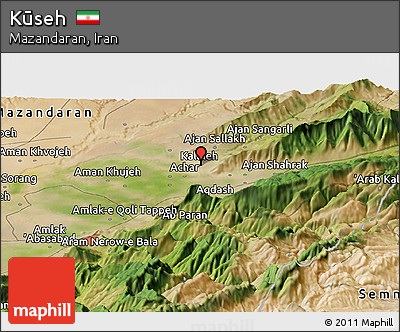 Satellite Panoramic Map of Kūseh