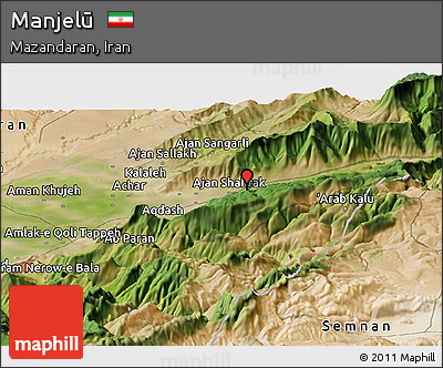 Satellite Panoramic Map of Manjelū